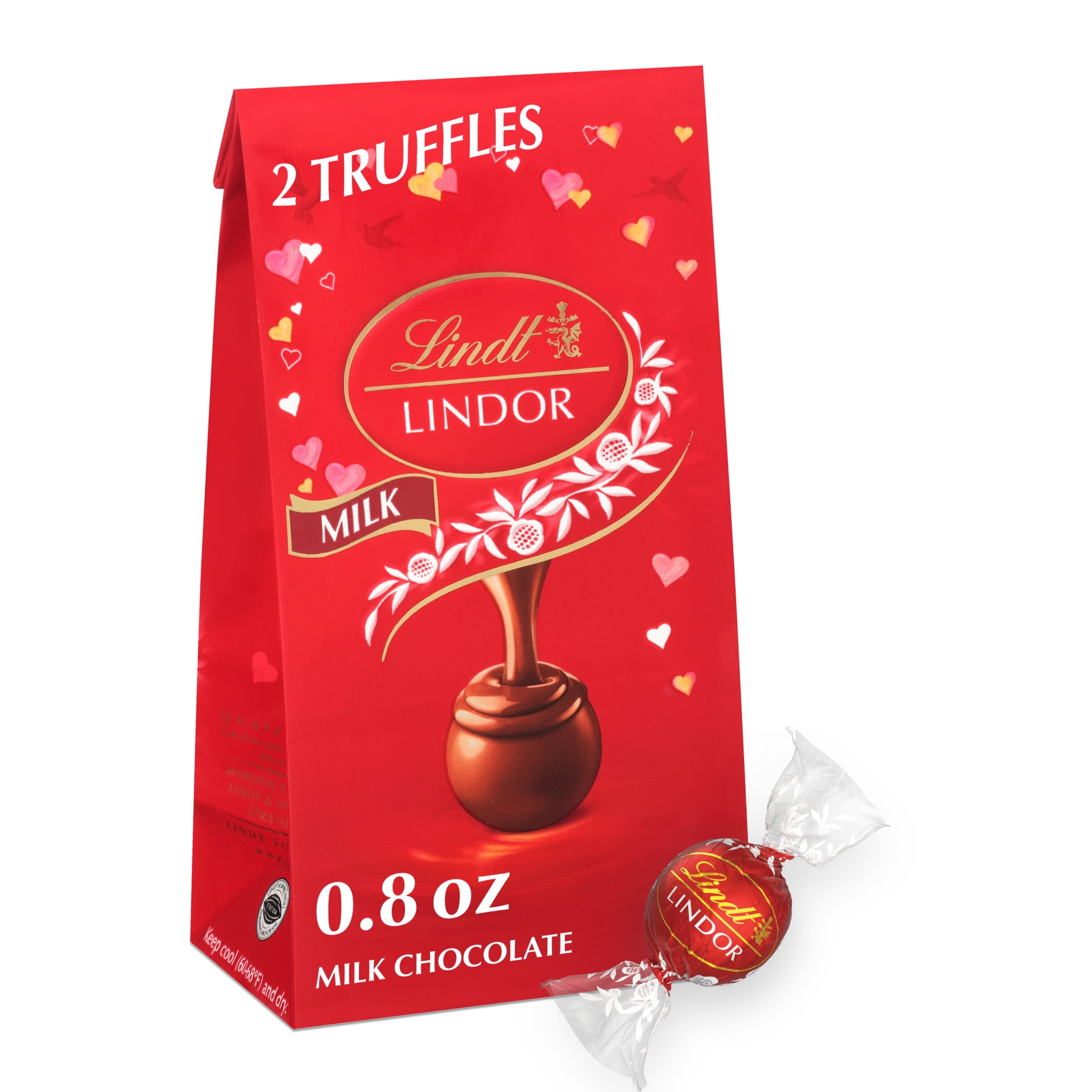 Lindt LINDOR Valentine's Day Milk Chocolate Candy Truffles Mini