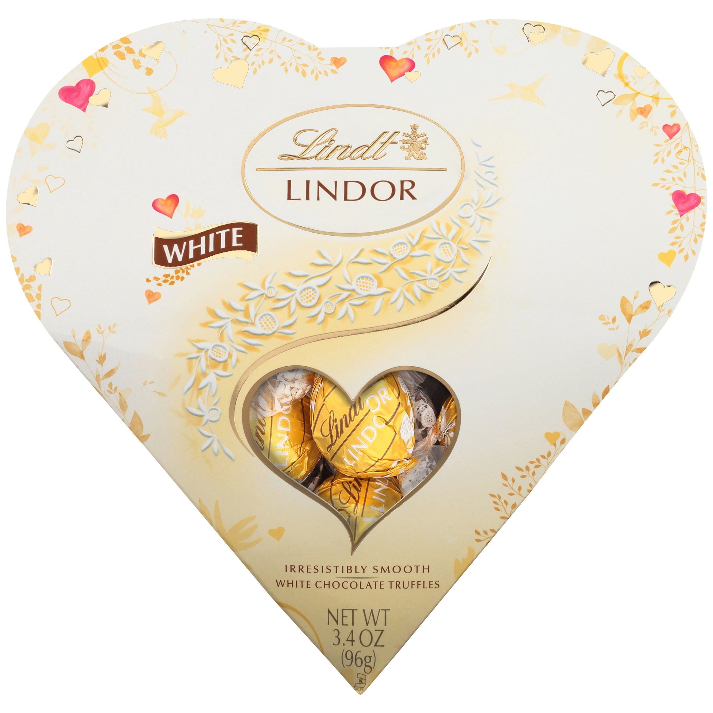 Lindt LINDOR White Chocolate Truffles Heart, 3.4 oz. - Walmart.com