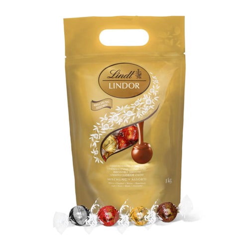 Lindt Lindor Assorted Chocolate Truffles Bag 1kg, British Import (Pack of 2)