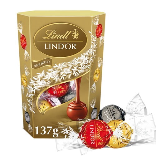 Lindt Lindor Assorted Chocolate Truffles Box 137g, British Import (Pack of 6)