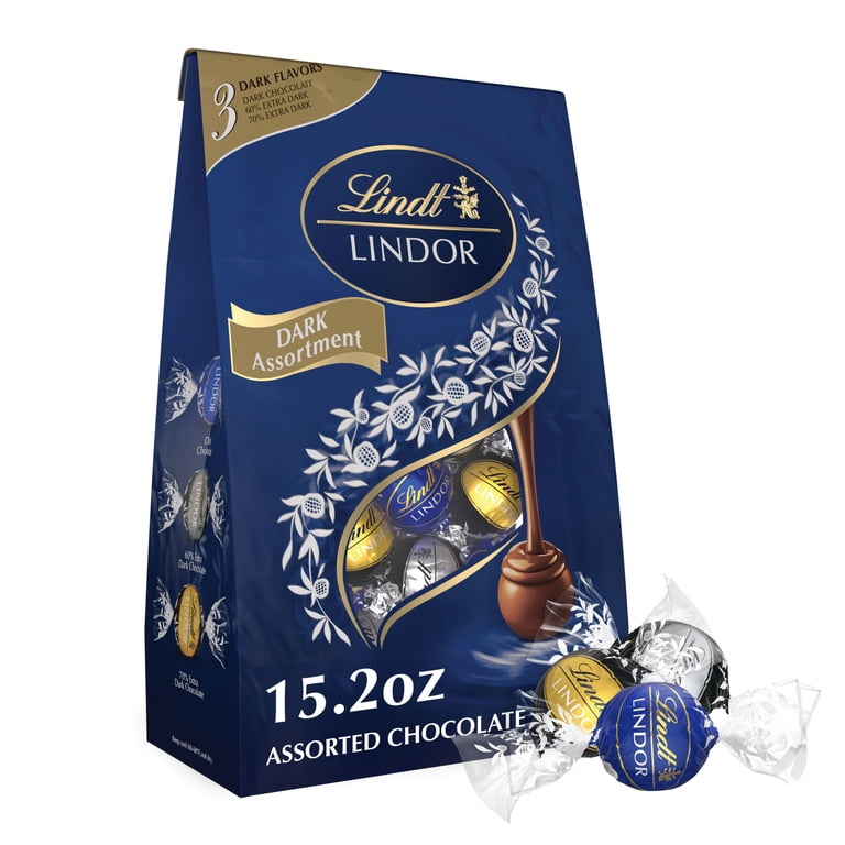 Lindt, Lindor Assorted Dark Chocolate Truffles, 15.2 oz, Three
