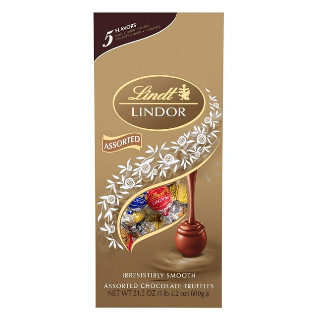 Lindt Lindor Assorted Flavors Chocolate Truffles Variety Pack, 21.2 ...