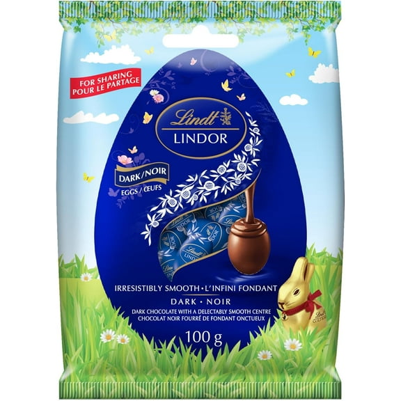 Lindt Lindor Dark Chocolate Eggs, 100g/3.5 oz.