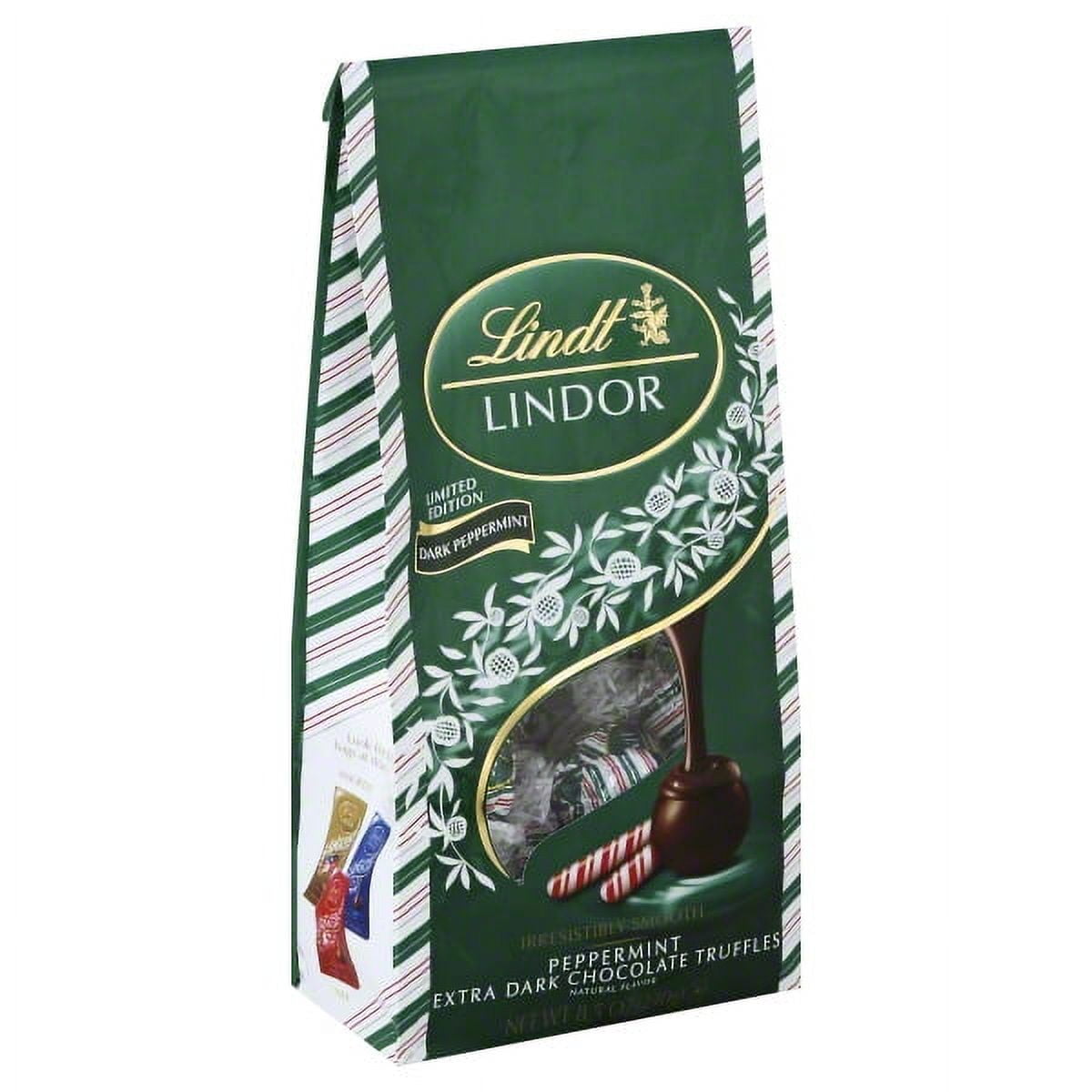 Lindt Lindor Holiday Peppermint Extra Dark Chocolate Truffles Gift, 8.5