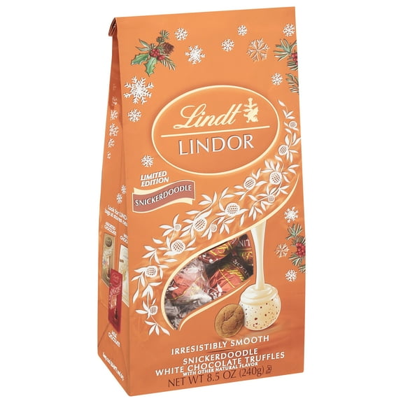 Lindt Lindor Holiday Snickerdoodle White Chocolate Candy Truffles, 8.5 oz. Bag, 1 Count