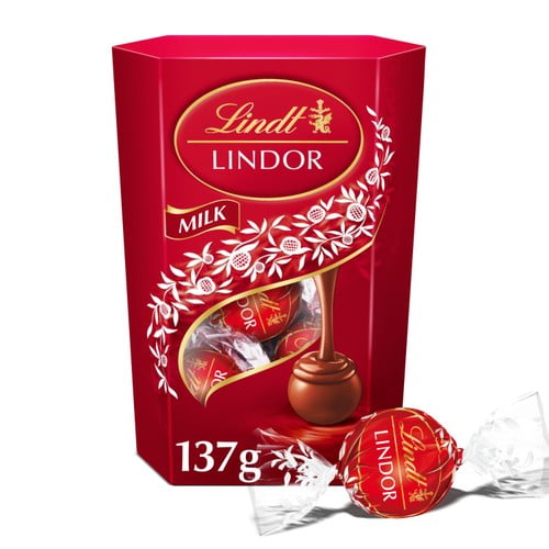 Lindt Lindor Milk Chocolate Truffles Box 137g, British Import (Pack of 6)