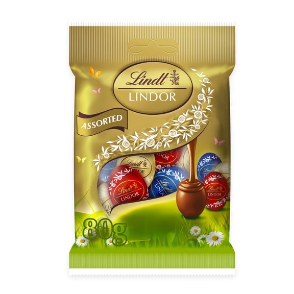 Lindt Lindor Mini Eggs Assorted Truffles 80g, Imported from Britain