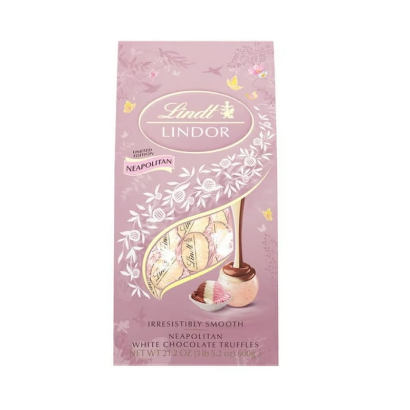 Lindt Lindor Neapolitan White Chocolate Truffles, 21.2 oz