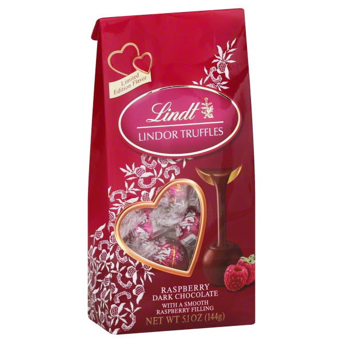 Lindt Lindor Raspberry Dark Chocolate Truffles, 5.1 Oz., 12 Count