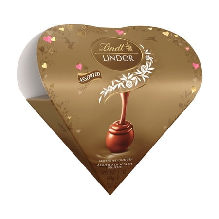 Lindt Lindor Valentine's Assorted Chocolate Candy Truffles Friend Heart, 3 oz.