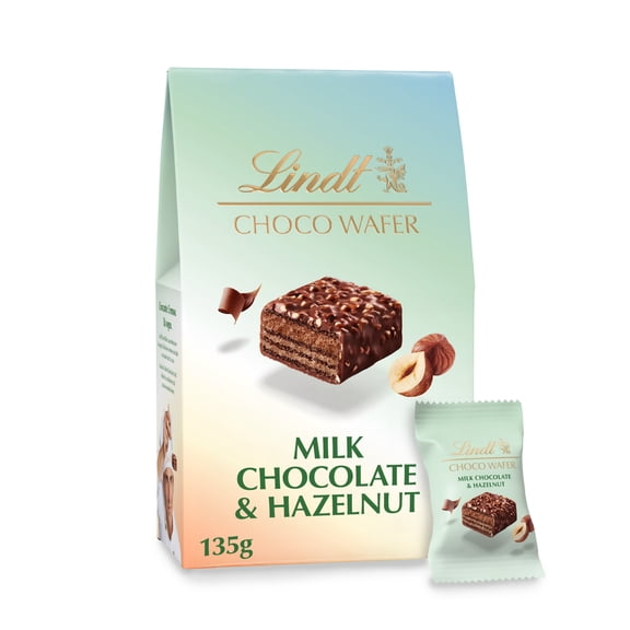 Lindt Milk Chocolate & Hazelnut Choco Wafers 135G, Imported from Britain