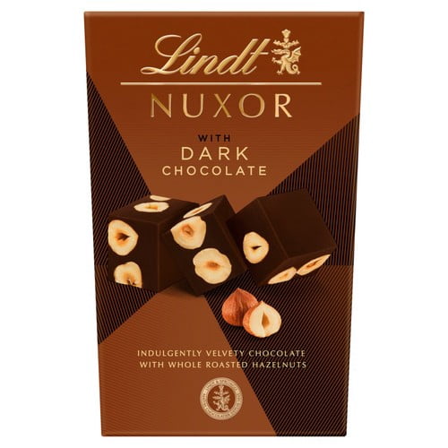 Lindt NUXOR Dark Gianduja Chocolate with Hazelnuts 150g, British Import (Pack of 3)
