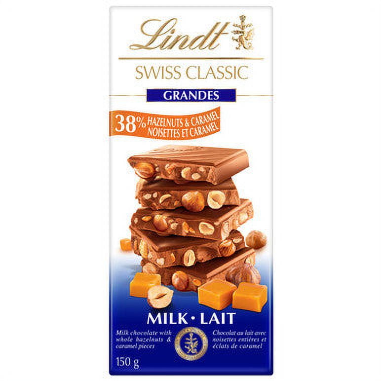 Lindt Swiss Classic Grandes Milk Chocolate Bar, Hazelnuts and