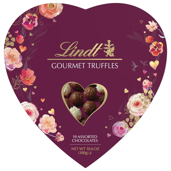 Lindt Valentine's Day Gourmet Truffles Assorted Chocolate Candy Heart, 10.6 oz. Gift Box