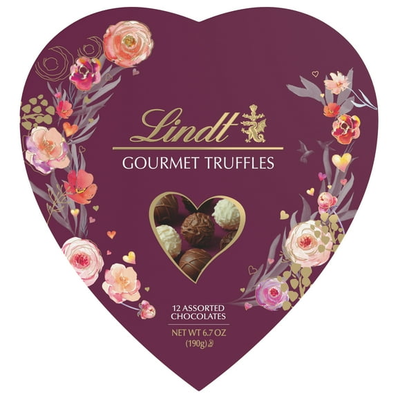 Lindt Valentine's Day Gourmet Truffles Assorted Chocolate Candy Heart, 6.7 oz. Gift Box