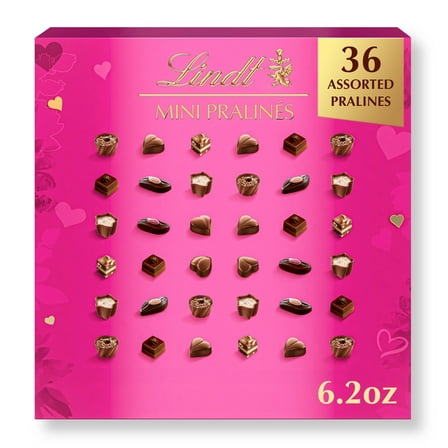 Lindt Valentine's Day Mini Pralines Assorted Chocolate Candy, 6.2 oz. Gift Box