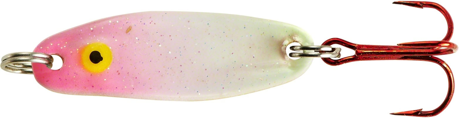 Lindy Quiver Spoon Fishing Lure Ice Pink Glow Gold 1 in. 1/16 oz. 