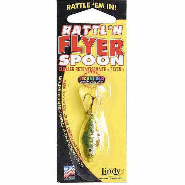 Lindy Rattl'n Flyer Spoon Ice Fishing Lure Fire Tiger 1 1/4 in. 1/8 oz