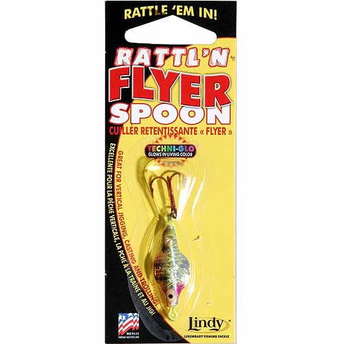 Lindy Rattl'n Flyer Spoon Ice Fishing Lure Perch 1 1/2 in. 3/16 oz