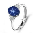 thumbnail image 1 of Lindy Star Sapphire Ring Sterling Silver 925 6 Star Sapphire Ring for Women, 1 of 1