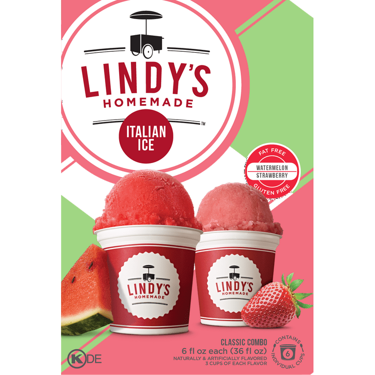 Lindy's Homemade™ Watermelon/Strawberry Combo Italian Ice, 6 fl oz