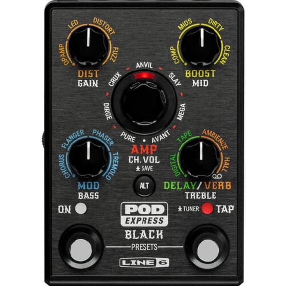 Line 6 Pod Express Black is an ultra-portable amp and effects processor