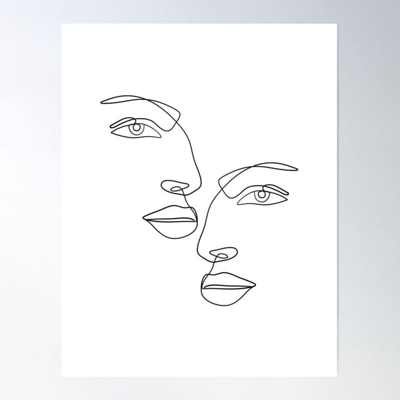 Line Abstract Faces Poster Wall Art Modern Wall Decor Wall Art Home Decor Cute Birthday Gift