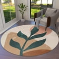 thumbnail image 1 of Line Art Abstract Minimalist Art Round Area Rug Washable Outdoor Indoor Carpet Runner Rug for Bedroom Middle Century Retro Brown, 1 of 6