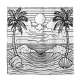 thumbnail image 1 of Line Art Beach 72x72 Waterproof Shower Curtain Liners Durable Metal C-Hooks Fade-Proof Thermal Print Anti-Splash, 1 of 5