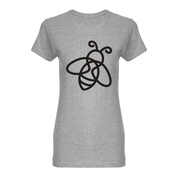 Line Art Bee  Shaped T-Shirt Women -Image by Shutterstock, Female XX-Large