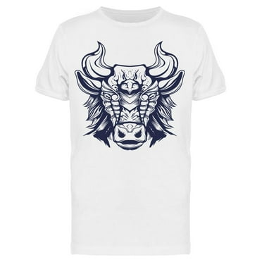 Line Art Bull Cow Art T-Shirt Men -Image by Shutterstock, Male 3X-Large