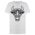 thumbnail image 1 of Line Art Bull Cow Tattoo T-Shirt Men -Image by Shutterstock, Male Medium, 1 of 2