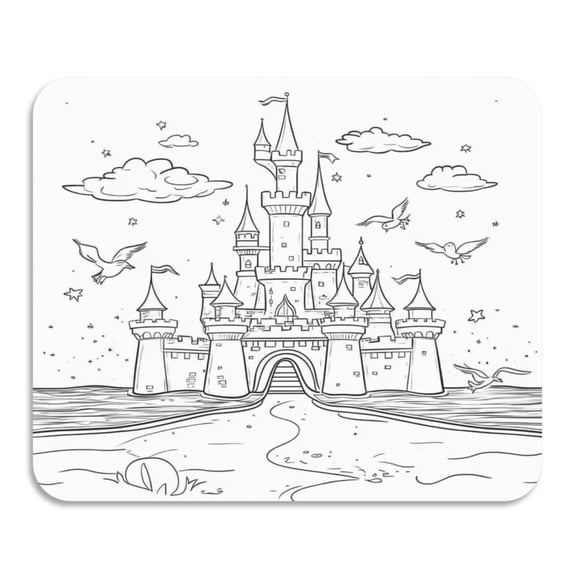 Line Art Castle Diatomaceous Earth Water Absorbent Mat, Anti-Slip Rubber Backing, 15.7" x 11.8"