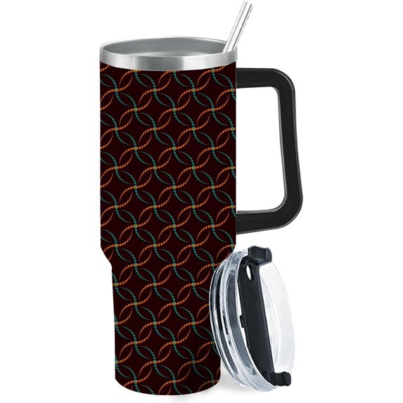 Line Art Center 40oz Tumbler With Handle Gifts For Friends Ice Coffee Tumbler With Lid And Straw For College