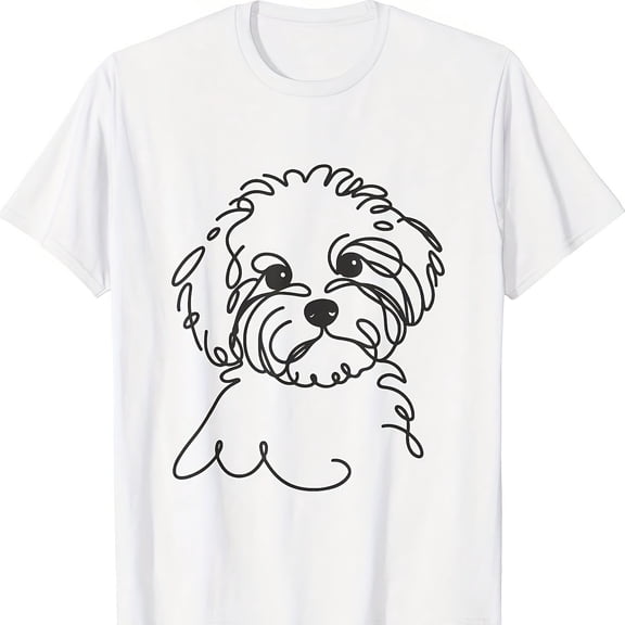 Line Art Dad Mom Dog - Maltipoo T-S1Hirt57