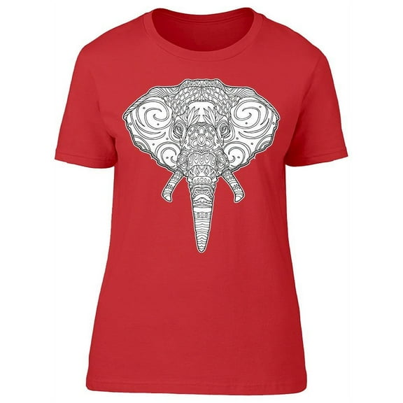 Line Art Elephant T-Shirt Women -Image by Shutterstock, Female Medium