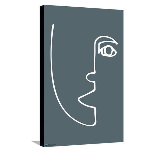 Line Art - Face Canvas Wall Poster, 14.725" x 22.375"
