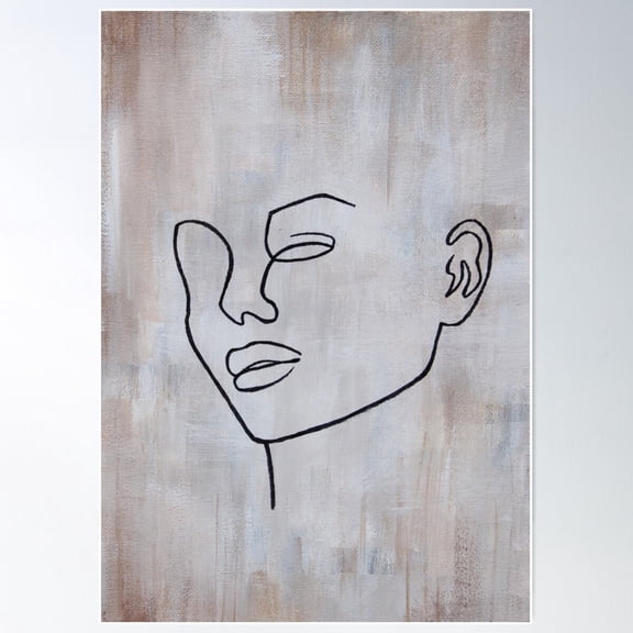 Line Art Face Poster Wall Art, Modern Wall Decor For Living Room Bedroom, 12x18 UNFRAMED
