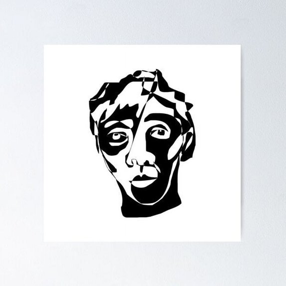 Line Art Face Poster Wall Art, Modern Wall Decor For Living Room Bedroom, 17x17 UNFRAMED