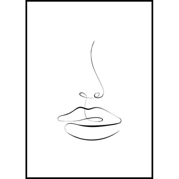 Line Art Face Print Wall Art, Modern Wall Decor For Living Room Bedroom, 8x12 UNFRAMED