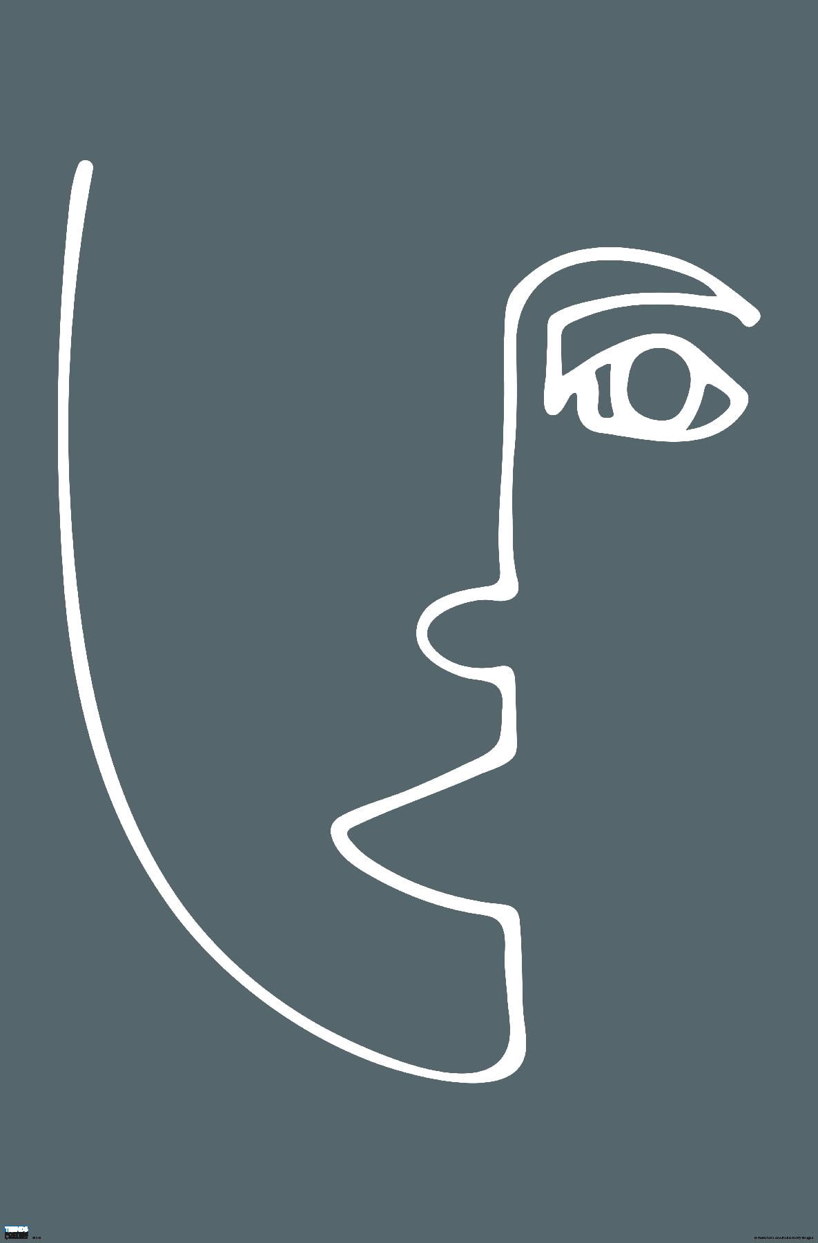 Line Art - Face Wall Poster, 14.725" x 22.375"