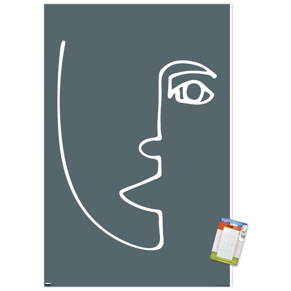 Line Art - Face Wall Poster, 22.375" x 34"