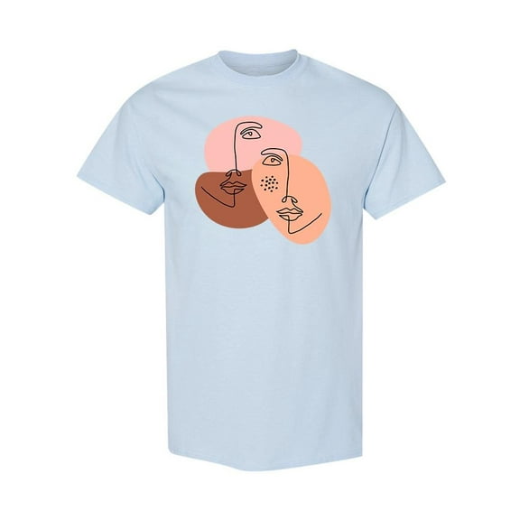 Line Art Faces T-Shirt Women -Image by Shutterstock, Female x-Large