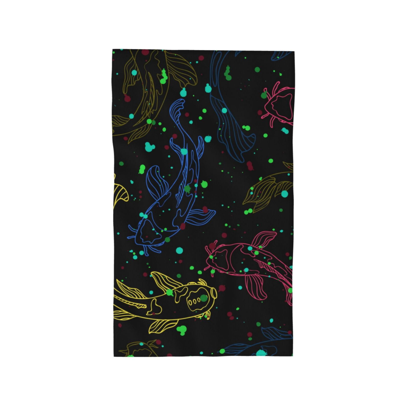 Line Art Fish Silhouettes Japanese 27.5" x 16" Ultra Soft Hand Towel, Face Wash Cloth for Bathroom, Gym, Travel, Pool