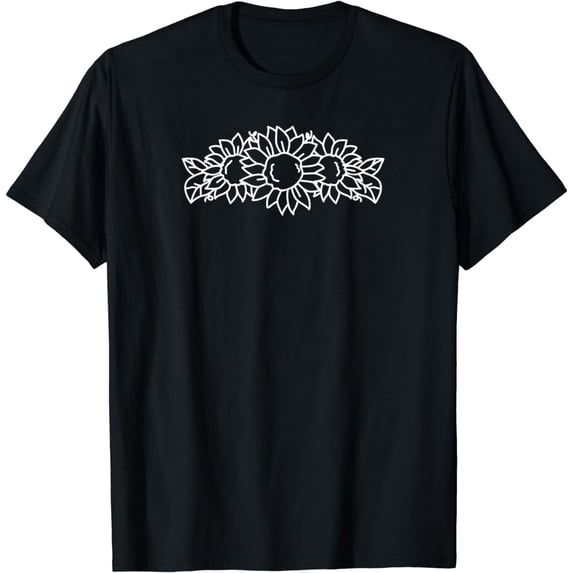 Line Art Floral Flower Abstract Fashion Graphic T-Shirt