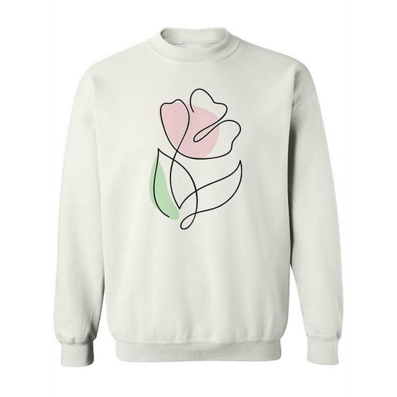 Line Art Flower Sweatshirt Women -Image by Shutterstock, Female 5X-Large