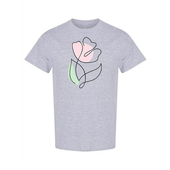 Line Art Flower T-Shirt Women -Image by Shutterstock, Female 3X-Large