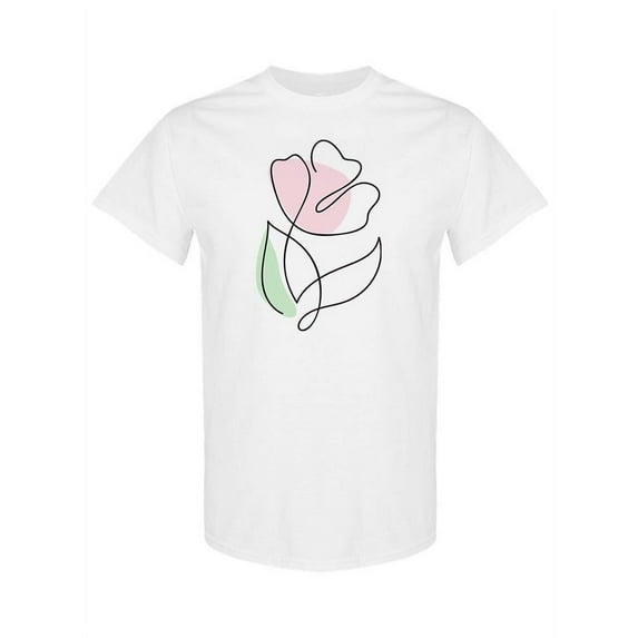 Line Art Flower T-Shirt Women -Image by Shutterstock, Female 5X-Large