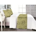 thumbnail image 1 of Line Art Flowers Bed Runner Set, Jungle Boho Inspirations Soft Composition of Peony Sketch Art, Decorative Bedding Scarf & 2 Pillow Shams for Hotels Homes, Queen, Avocado Green Dark Grey, by Ambesonne, 1 of 3