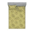 thumbnail image 1 of Line Art Flowers Fitted Sheet & Pillow Sham Set, Jungle Boho Inspirations Soft Composition of Peony Sketch Art, Decorative Printed 3 Piece Bedding Decor, Full, Avocado Green Dark Grey, by Ambesonne, 1 of 2